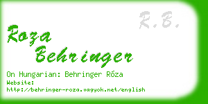 roza behringer business card